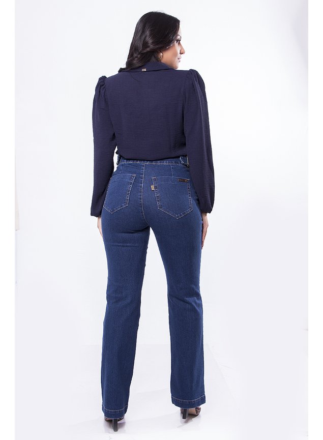 Jeans Feminina CalÃ§a De Marca Jeans Calça Jeans Reta Ana Cecilia