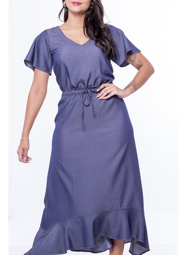 Vestido Jeans Tecido Mole Chemise Vestido Jeans Mole MACAÇÃO JEANS - Main Image